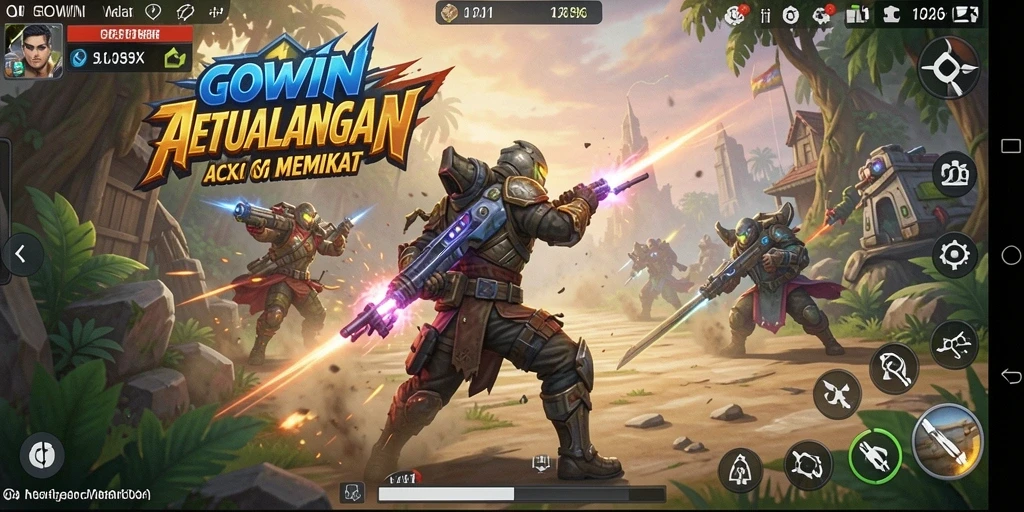 Tampilan aksi seru dari gameplay GOWIN yang mendebarkan.