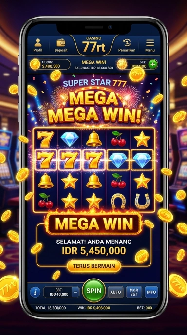 Tampilan antarmuka aplikasi 77rt yang sederhana dan efektif.